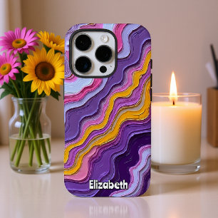 Abstracte marmeren kunst met gouden accenten iPhone 16 pro hoesje