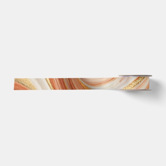 Abstracte marmeren oranje kleur lint (Voorkant)