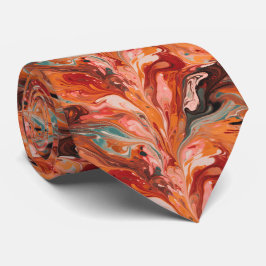 Abstracte Marmeren Rode Stropdas