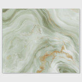 Abstracte marmeren saliegroen cadeaupapier (Vlak)