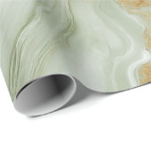 Abstracte marmeren saliegroen cadeaupapier (Rol Hoek)
