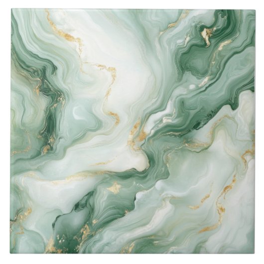 Abstracte marmeren saliegroen tegeltje (Voorkant)