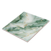 Abstracte marmeren saliegroen tegeltje (Zijkant)