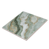 Abstracte marmeren saliegroen tegeltje (Zijkant)