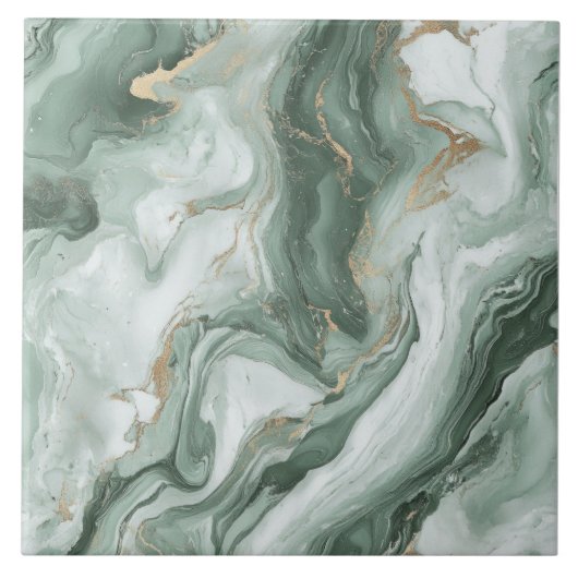 Abstracte marmeren saliegroen tegeltje (Voorkant)