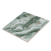 Abstracte marmeren saliegroen tegeltje (Zijkant)