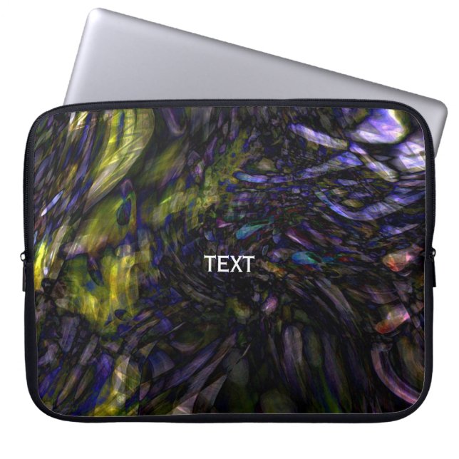 Abstracte Marmeren Werveling Moderne Kleurspatten Laptop Sleeve (Voorkant)