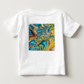 abstracte marmeren wervelingen geel turquoise turq (Achterkant)