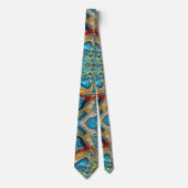 abstracte marmeren wervelingen geel turquoise turq stropdas (Voorkant)