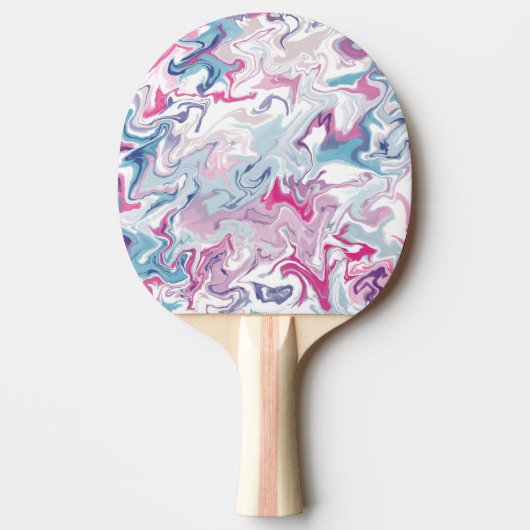 Abstracte Marmeren Werveltje Ping Pong Paddle – Kl Tafeltennisbatje (Voorkant)