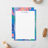 Abstracte marmerkunst in Bright Blue op maat Notitiekaartje (Voorkant / Achterkant in situ)