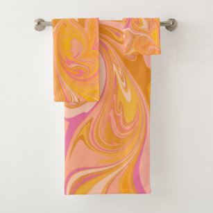 Abstracte marmerkunst in geel bad handdoek