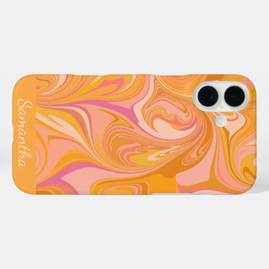 Abstracte marmerkunst in geel Case-Mate iPhone case (Achterkant (horizontaal))
