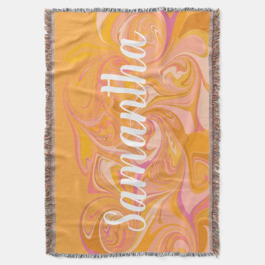 Abstracte marmerkunst in geel deken (Voorkant Verticaal)