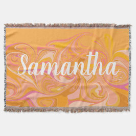 Abstracte marmerkunst in geel deken