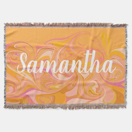 Abstracte marmerkunst in geel deken (Voorkant)