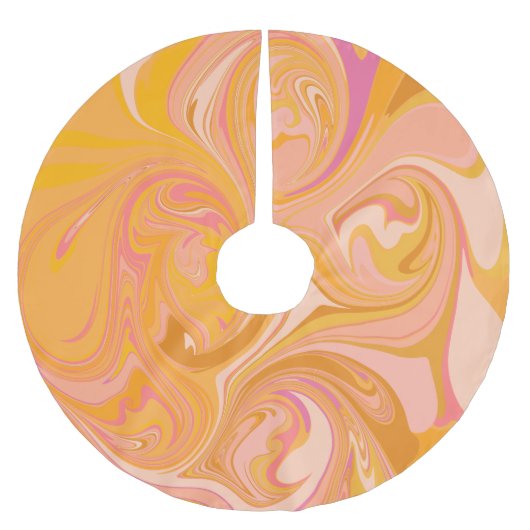 Abstracte marmerkunst in geel kerstboom rok (Voorkant)