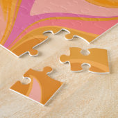 Abstracte marmerkunst in geel legpuzzel (Zijkant)