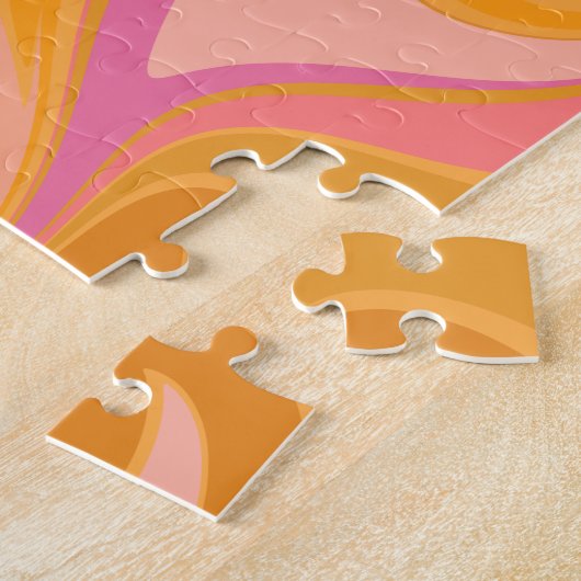 Abstracte marmerkunst in geel legpuzzel (Zijkant)