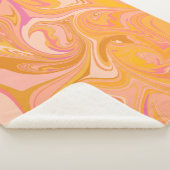Abstracte marmerkunst in geel sherpa deken (3/4)