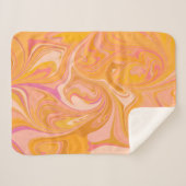 Abstracte marmerkunst in geel sherpa deken (Voorkant (horizontaal))