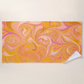 Abstracte marmerkunst in geel strandlaken (Voorkant)