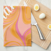 Abstracte marmerkunst in geel theedoek (Quarter Fold)