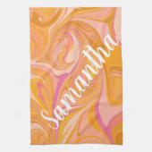 Abstracte marmerkunst in geel theedoek (Verticaal)