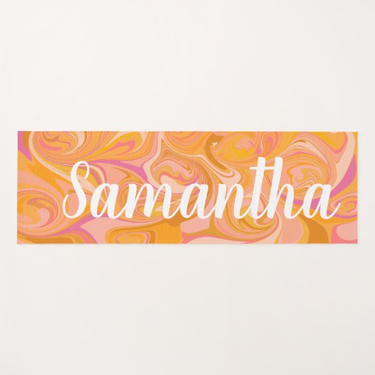 Abstracte marmerkunst in geel yogamat (Voorkant (horizontaal))