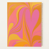 Abstracte marmerkunst in heldergeel en roze planner (Achterkant)