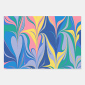 Abstracte marmerkunst in kleurrijk, helder blauw inpakpapier vel (Voorkant 3)