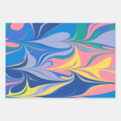 Abstracte marmerkunst in kleurrijk, helder blauw inpakpapier vel (Voorkant)