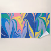 Abstracte marmerkunst in kleurrijk, helder blauw strandlaken (Voorkant)
