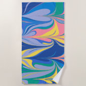 Abstracte marmerkunst in kleurrijk, helder blauw strandlaken (Voorkant)