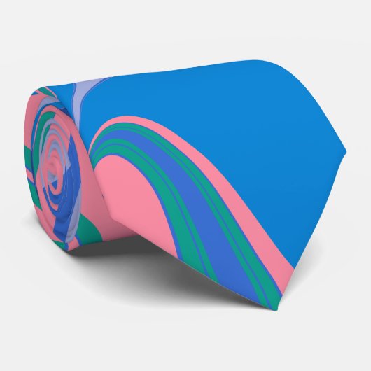 Abstracte marmerkunst in kleurrijk, helder blauw stropdas (Opgerold)