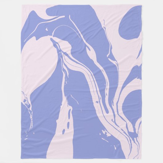 Abstracte marmerkunst in lavender en Blush Pink Fleece Deken (Voorkant)