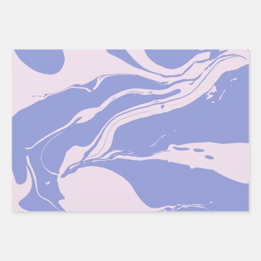 Abstracte marmerkunst in lavender en Blush Pink Inpakpapier Vel (Voorkant 3)