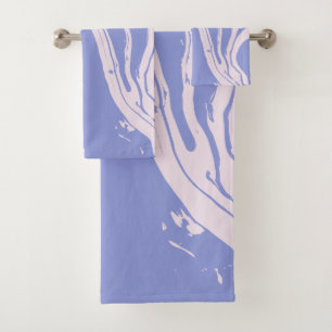 Abstracte marmerkunst in Lavender Paars en roze Bad Handdoek