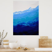 Abstracte marmerkunst met blauw water poster (Keuken)