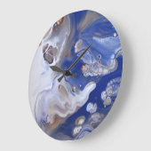 Abstracte marmerstroom met blauwe bruine vloed grote klok (Hoek)