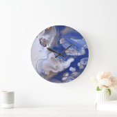 Abstracte marmerstroom met blauwe bruine vloed grote klok (Huis)