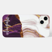 Abstracte marmertextuur iPhone hoesje (Achterkant horizontaal)