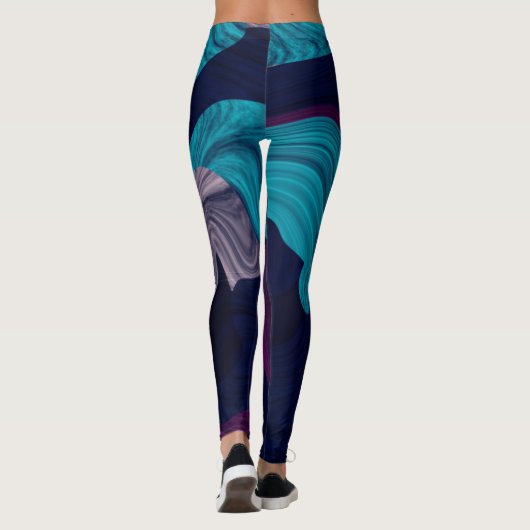 Abstracte marmertextuur leggings (Achterkant)