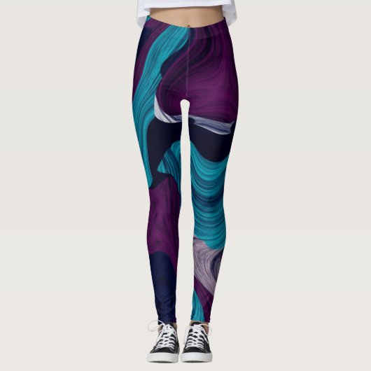 Abstracte marmertextuur leggings (Voorkant)