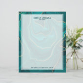 Abstracte marmertextuur van Turquoise liquide Briefhoofd (Staand voorkant)