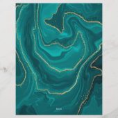 Abstracte marmertextuur van Turquoise liquide Briefhoofd (Achterkant)