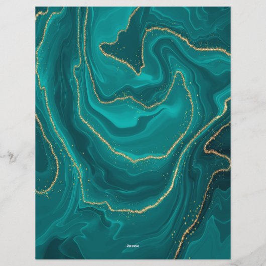 Abstracte marmertextuur van Turquoise liquide Briefhoofd (Achterkant)