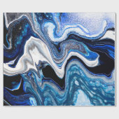 Abstracte marmervloeistof textuur in zilverwit gla cadeaupapier (Vlak)
