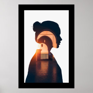 Abstracte Marokkaanse deuropening muurkunst Poster