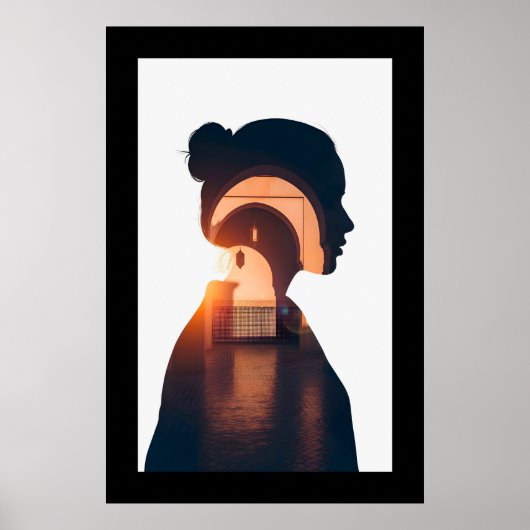 Abstracte Marokkaanse deuropening muurkunst Poster (Voorkant)